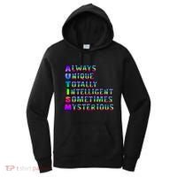 Always Unique Totally Intelligent Sometimes Mysterious Autism Awareness Women's Hoodie thumb 0