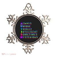 Always Unique Totally Intelligent Sometimes Mysterious Autism Awareness Ornament thumb 0