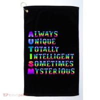 Always Unique Totally Intelligent Sometimes Mysterious Autism Awareness Golf Towel thumb 0