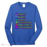 Always Unique Totally Intelligent Sometimes Mysterious Autism Awareness Long Sleeve Shirt thumb 0