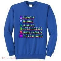 Always Unique Totally Intelligent Sometimes Mysterious Autism Awareness Sweatshirt thumb 0