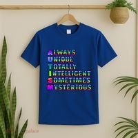 Always Unique Totally Intelligent Sometimes Mysterious Autism Awareness T-Shirt thumb 2
