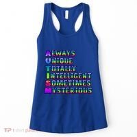 Always Unique Totally Intelligent Sometimes Mysterious Autism Awareness Women's Tank Top thumb 0