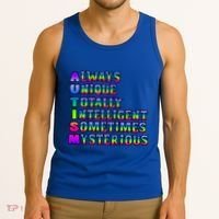 Always Unique Totally Intelligent Sometimes Mysterious Autism Awareness Tank Top thumb 3