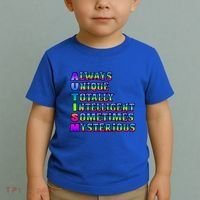 Always Unique Totally Intelligent Sometimes Mysterious Autism Awareness Toddler T-Shirt thumb 2