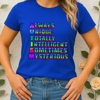 Always Unique Totally Intelligent Sometimes Mysterious Autism Awareness Women's T-Shirt thumb 2