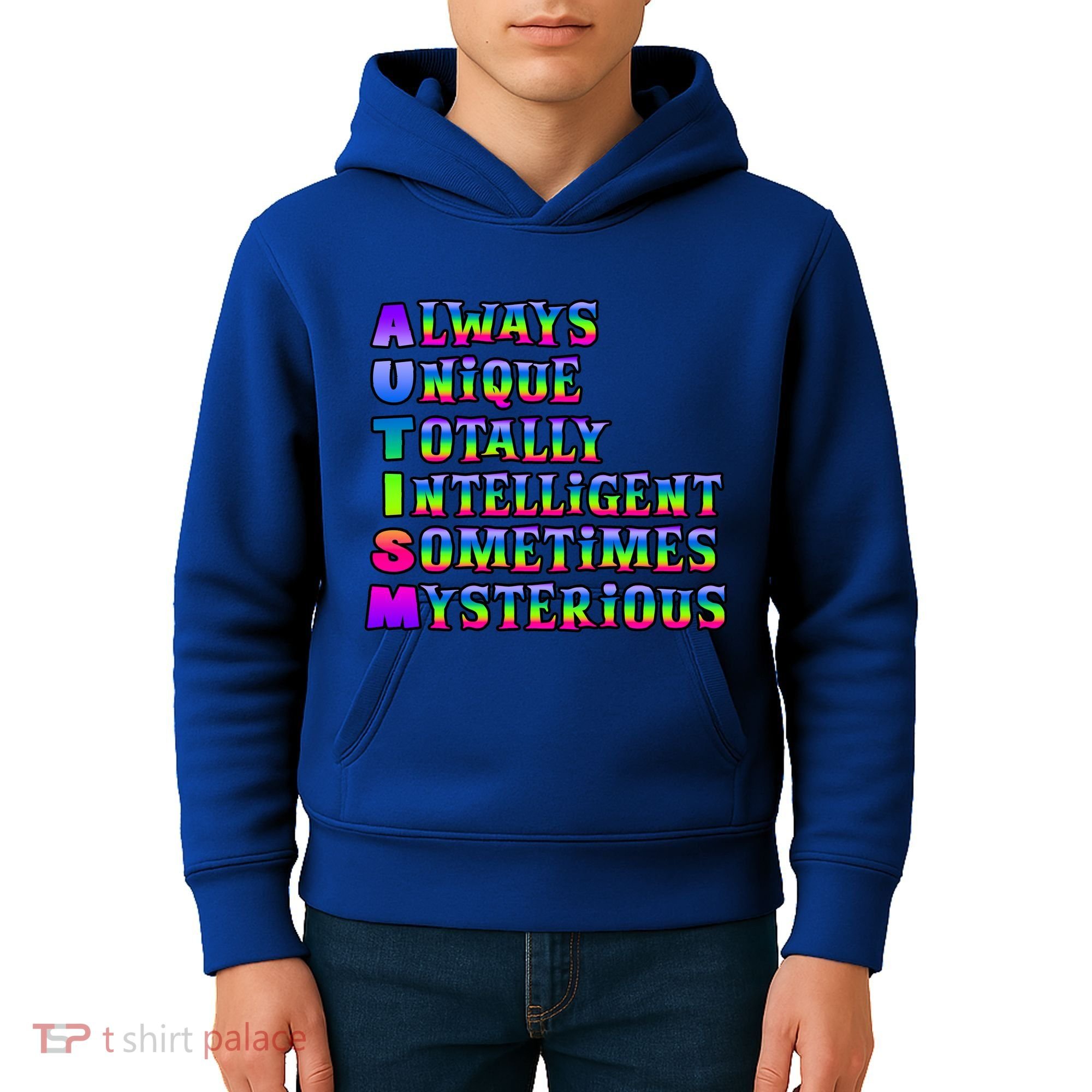 Always Unique Totally Intelligent Sometimes Mysterious Autism Awareness Kids Hoodie