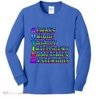 Always Unique Totally Intelligent Sometimes Mysterious Autism Awareness Kids Long Sleeve Shirt thumb 0