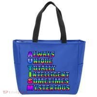 Always Unique Totally Intelligent Sometimes Mysterious Autism Awareness Tote Bag thumb 0