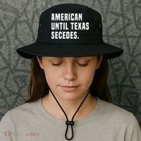 American Until Texas Secedes Funny Native Texan Bucket Hat thumb 3
