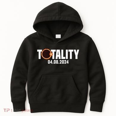 American US Total Totality 04.08.2024 Solar Lunar Eclipse Kids Hoodie