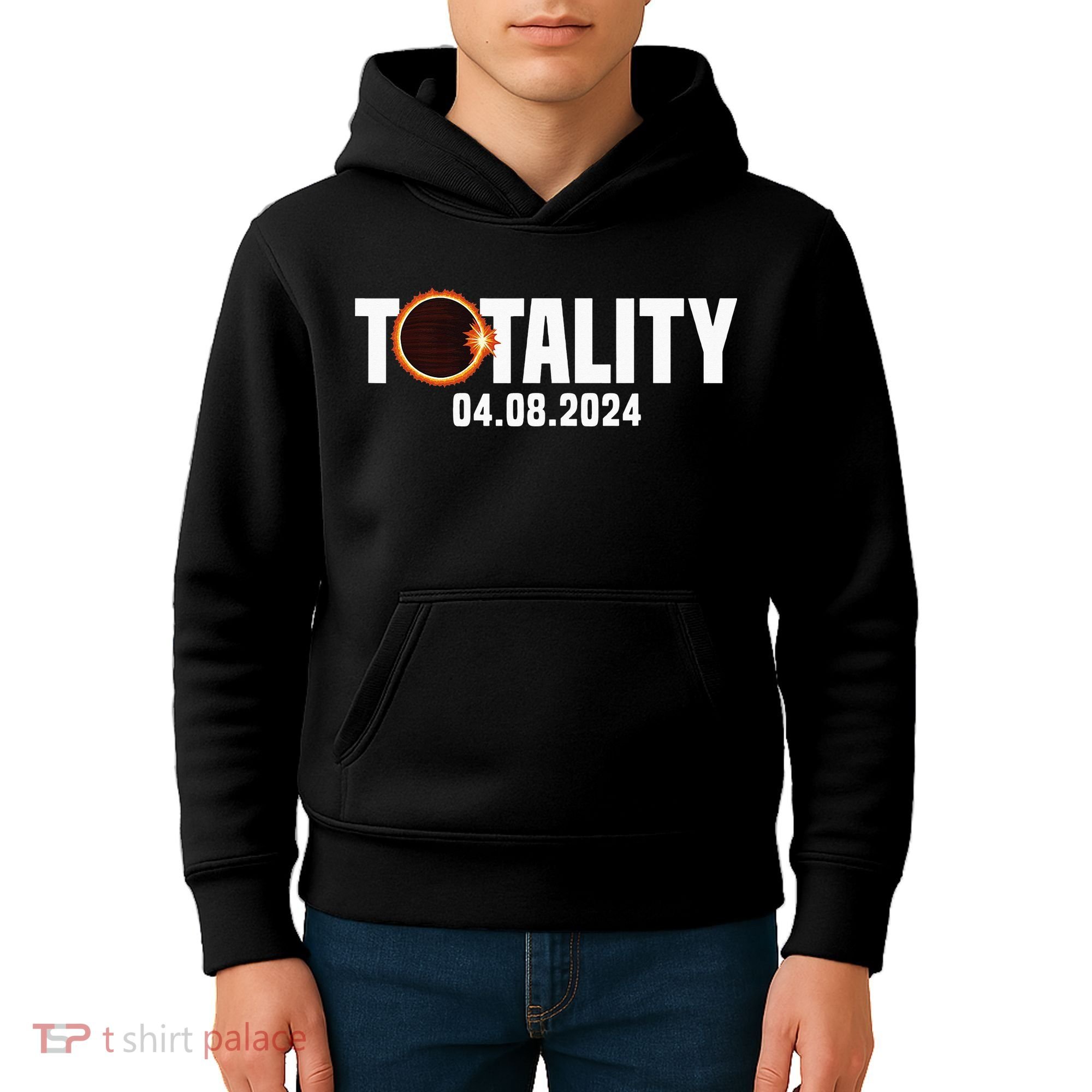 American US Total Totality 04.08.2024 Solar Lunar Eclipse Kids Hoodie