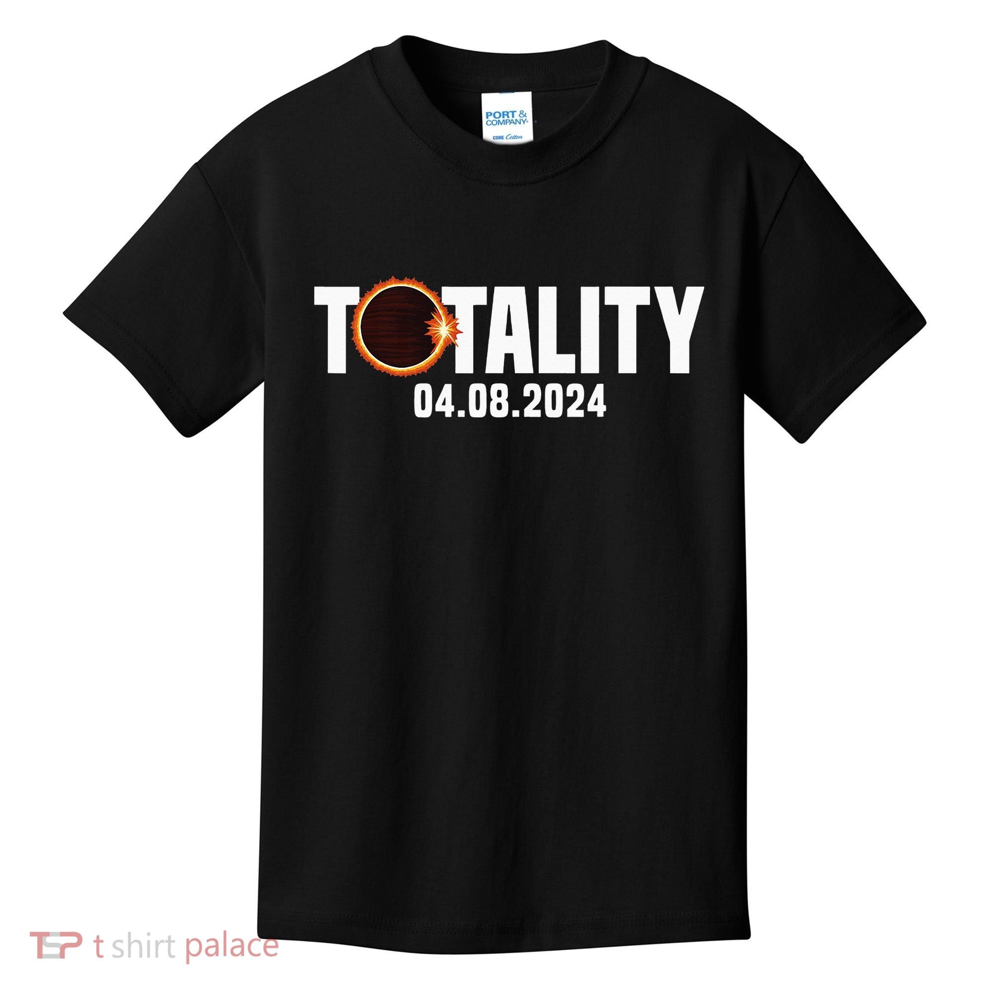 American US Total Totality 04.08.2024 Solar Lunar Eclipse Kids T-Shirt