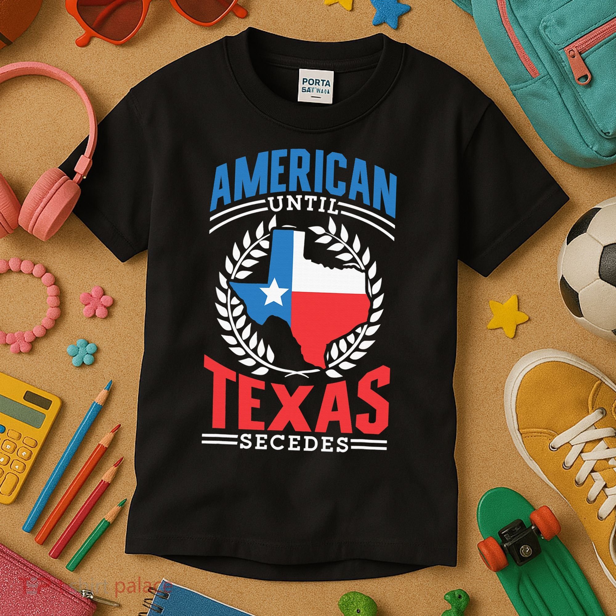 American Until Texas Secedes Sayings Patriotic Texan Pride Kids T-Shirt