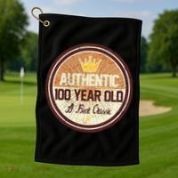 Authentic 100 Year Old Classic 100th Birthday Golf Towel thumb 1