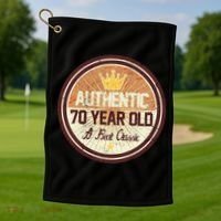 Authentic 70 Year Old Classic 70th Birthday Golf Towel thumb 1