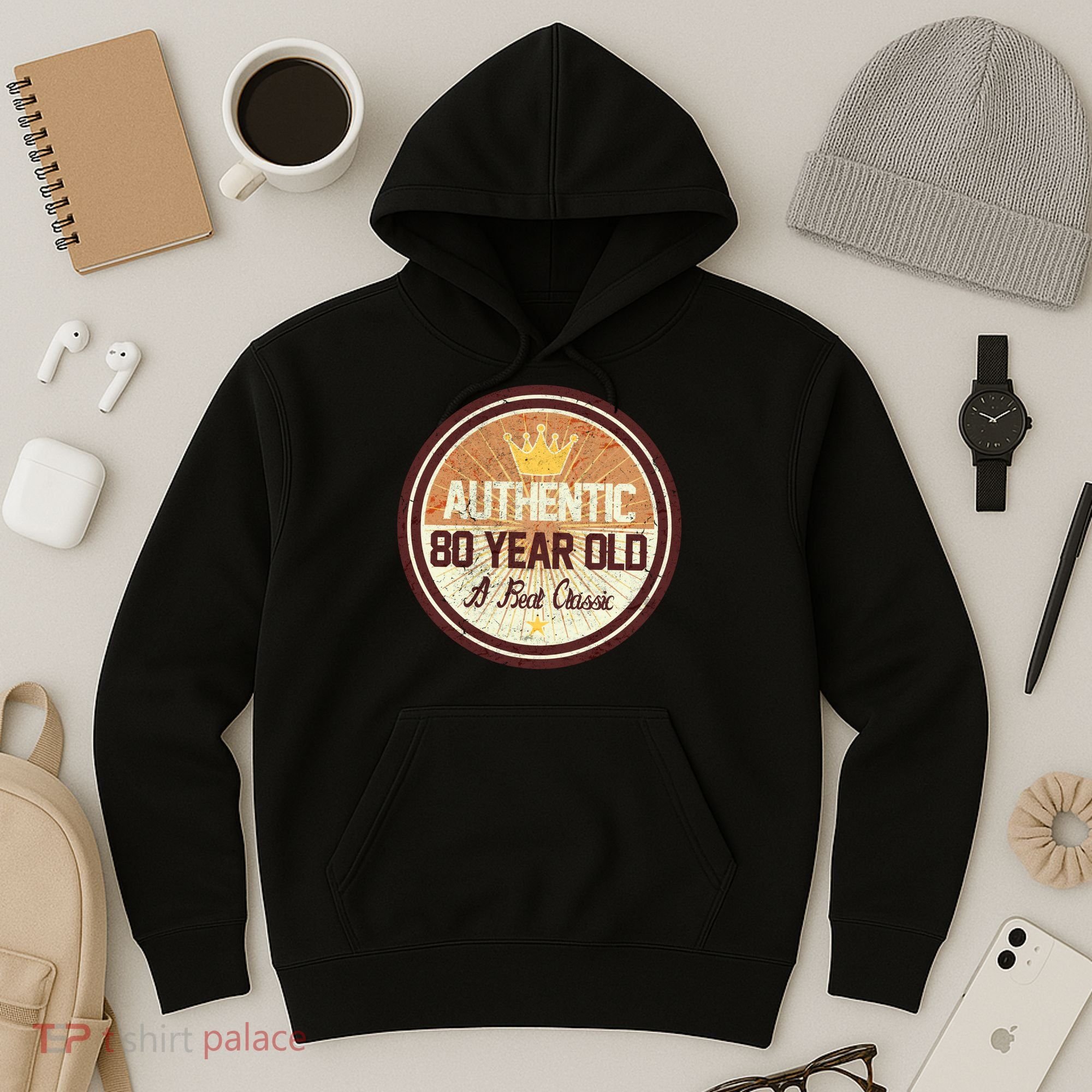 Authentic 80 Year Old Classic 80th Birthday Hoodie