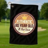Authentic 80 Year Old Classic 80th Birthday Golf Towel thumb 1
