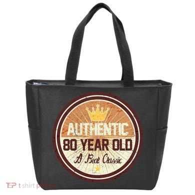 Authentic 80 Year Old Classic 80th Birthday Tote Bag