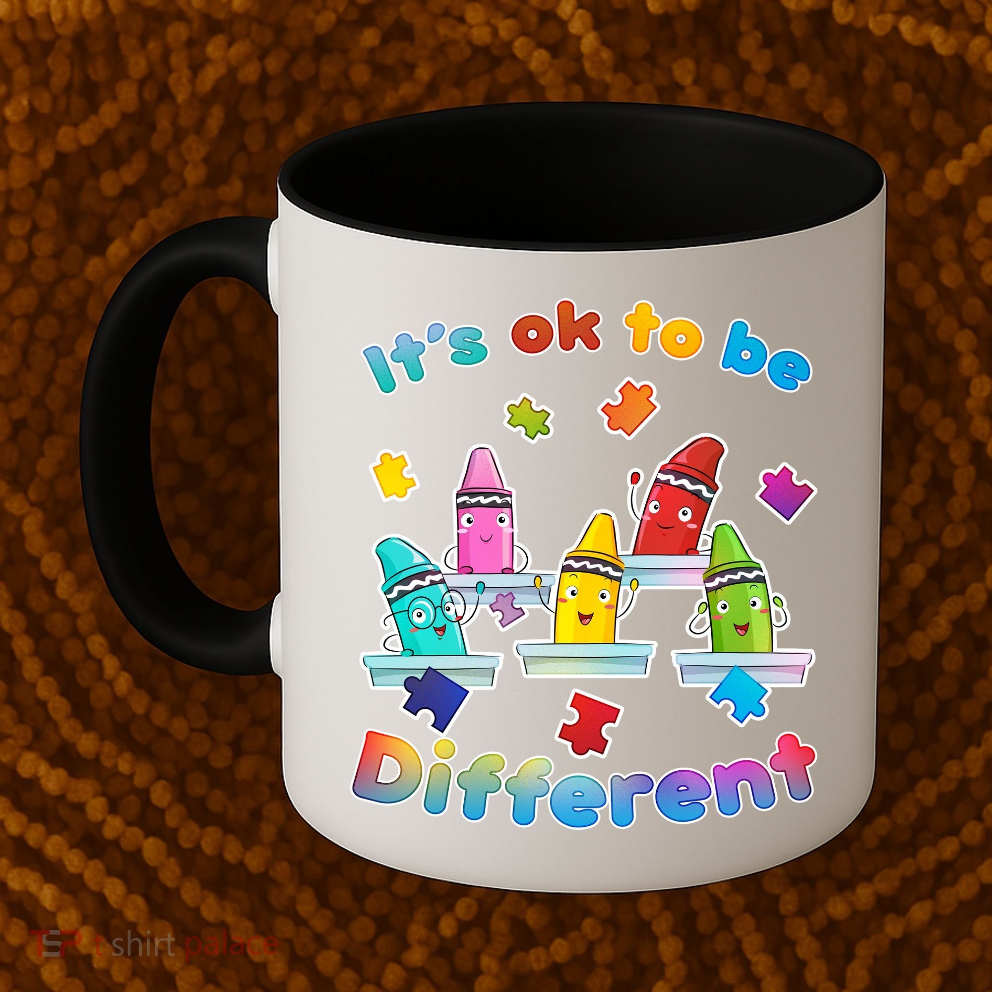 Autism - It's Ok To Be Different Crayons Coffee Mug