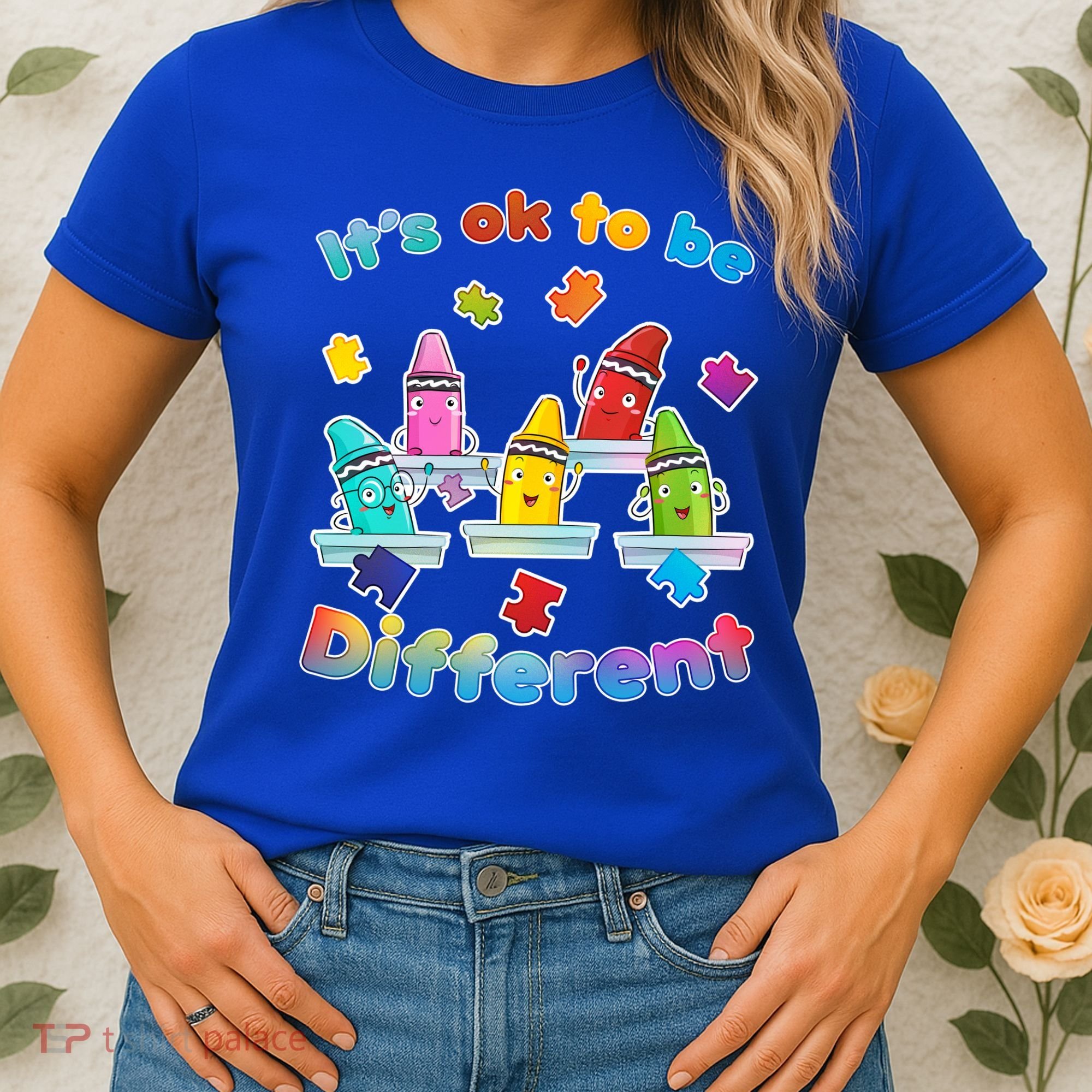 Autism - It's Ok To Be Different Crayons Women's T-Shirt