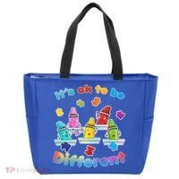 Autism - It's Ok To Be Different Crayons Tote Bag thumb 0