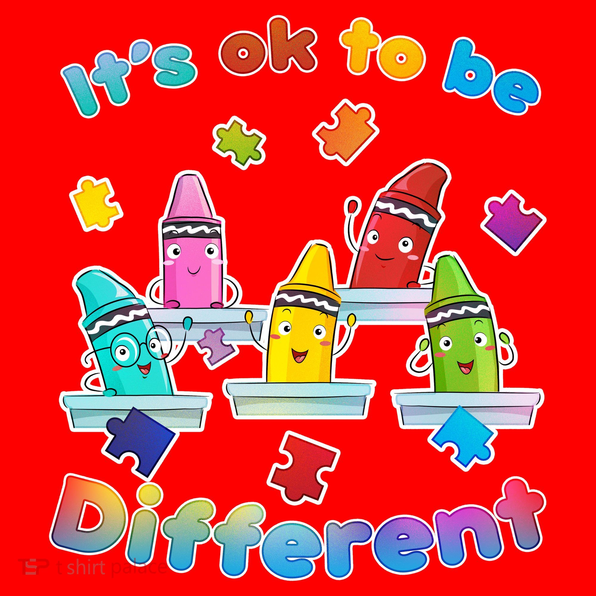 Autism - It's Ok To Be Different Crayons Santa Hat