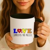 Autism - Love Completes The Puzzle Coffee Mug thumb 3
