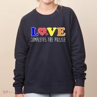 Autism - Love Completes The Puzzle Women's Sweatshirt thumb 0