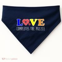 Autism - Love Completes The Puzzle USA-Made Doggie Bandana thumb 0