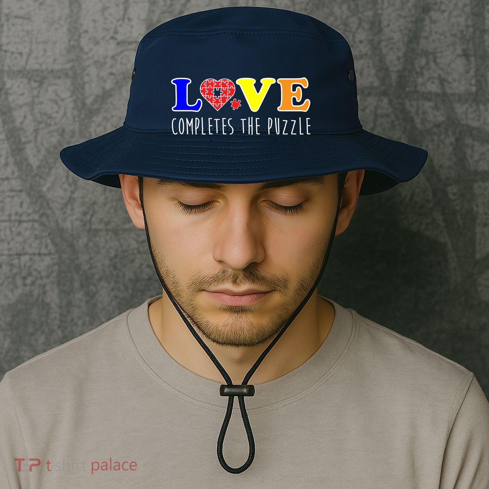 Autism - Love Completes The Puzzle Bucket Hat