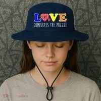 Autism - Love Completes The Puzzle Bucket Hat thumb 3