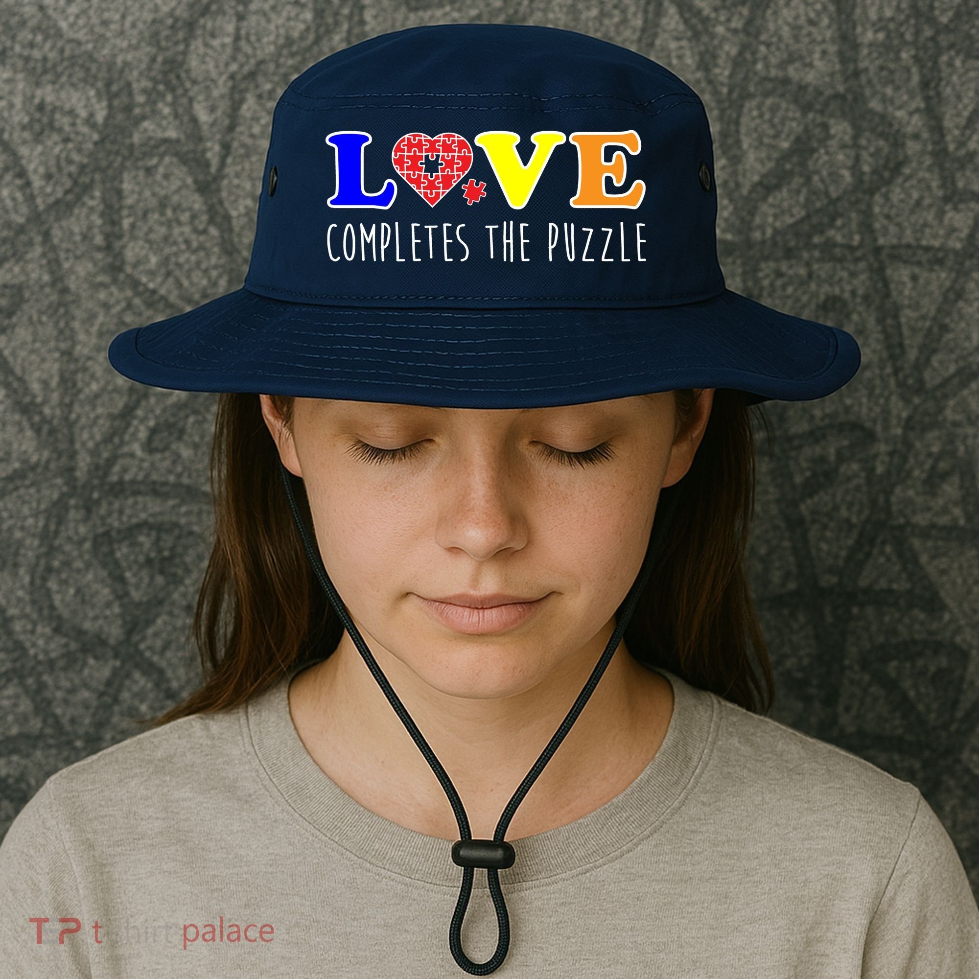 Autism - Love Completes The Puzzle Bucket Hat
