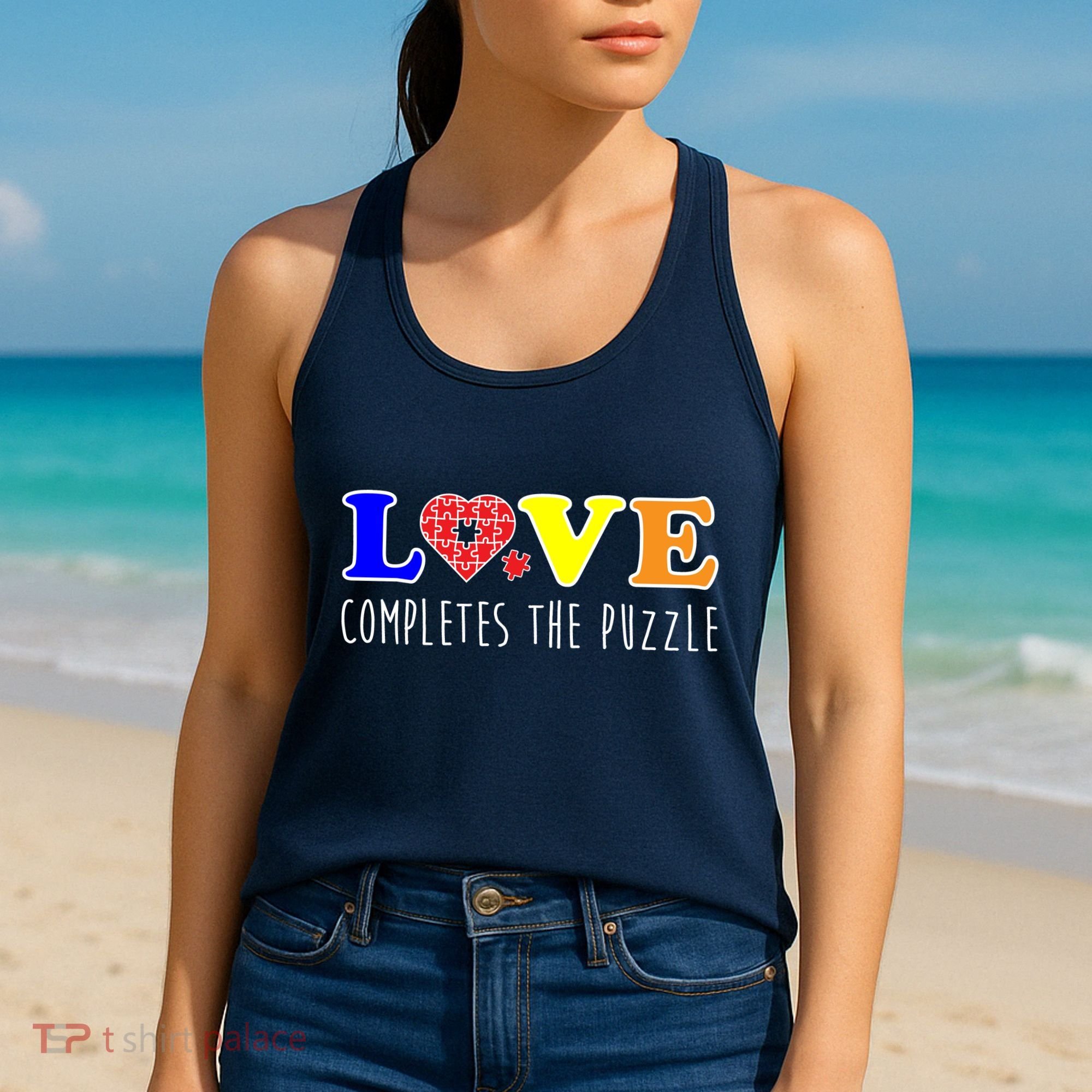 Autism - Love Completes The Puzzle Women's Tank Top