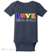 Autism - Love Completes The Puzzle Baby Bodysuit thumb 0