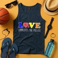 Autism - Love Completes The Puzzle Tank Top thumb 4
