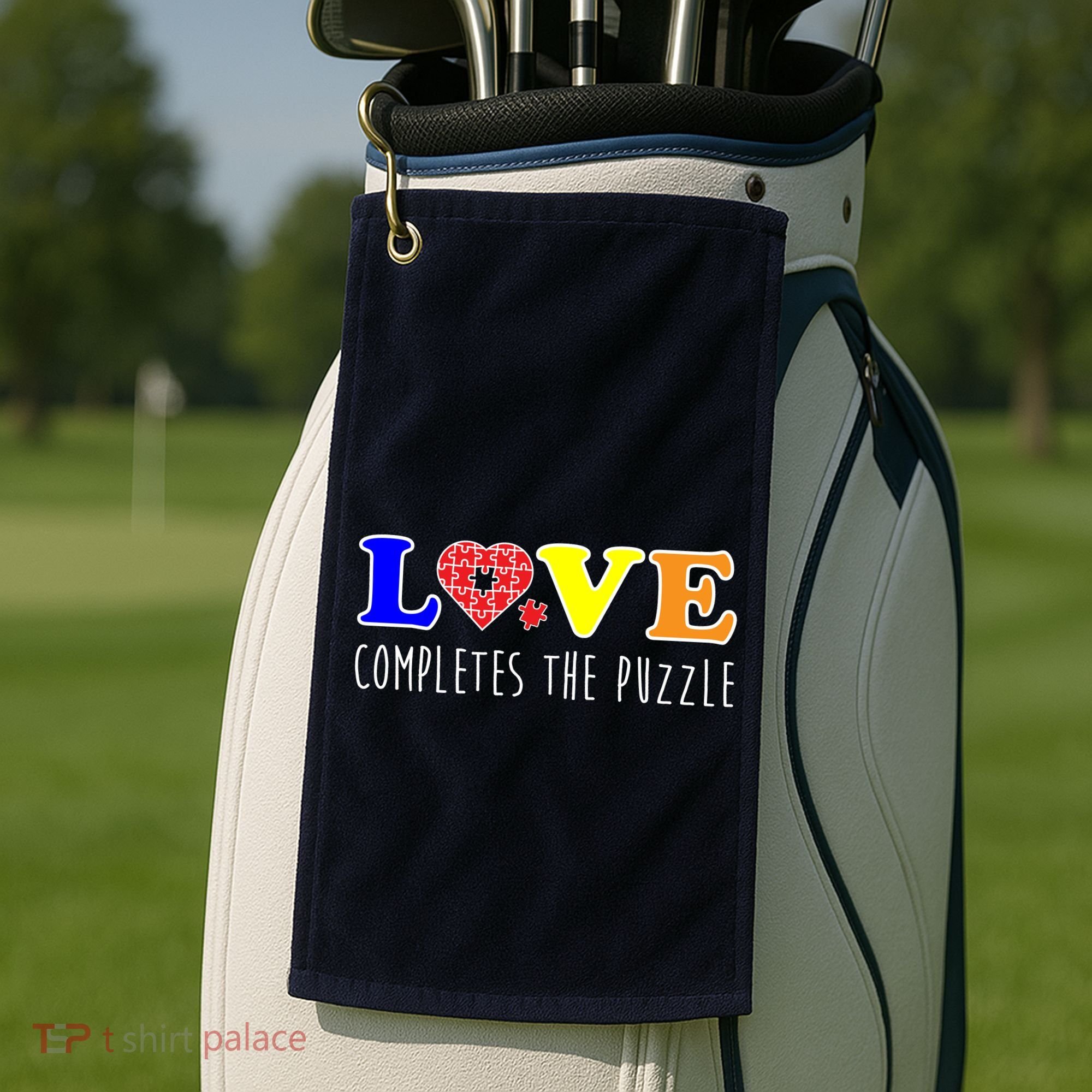 Autism - Love Completes The Puzzle Golf Towel