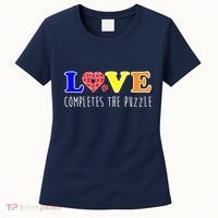 Autism - Love Completes The Puzzle Women's T-Shirt thumb 0
