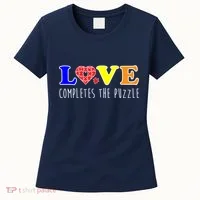 Autism - Love Completes The Puzzle Women's T-Shirt thumb 0