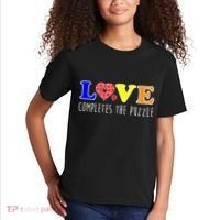 Autism - Love Completes The Puzzle Kids T-Shirt thumb 2