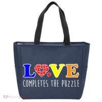 Autism - Love Completes The Puzzle Tote Bag thumb 0