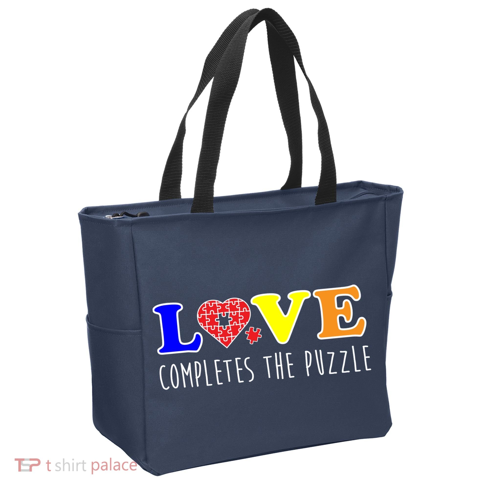 Autism - Love Completes The Puzzle Tote Bag