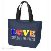 Autism - Love Completes The Puzzle Tote Bag thumb 3