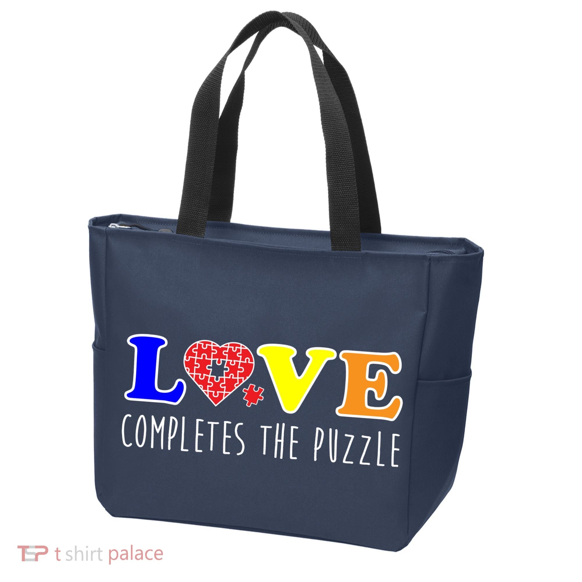 Autism - Love Completes The Puzzle Tote Bag