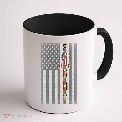 Autism Awareness American Flag Coffee Mug back