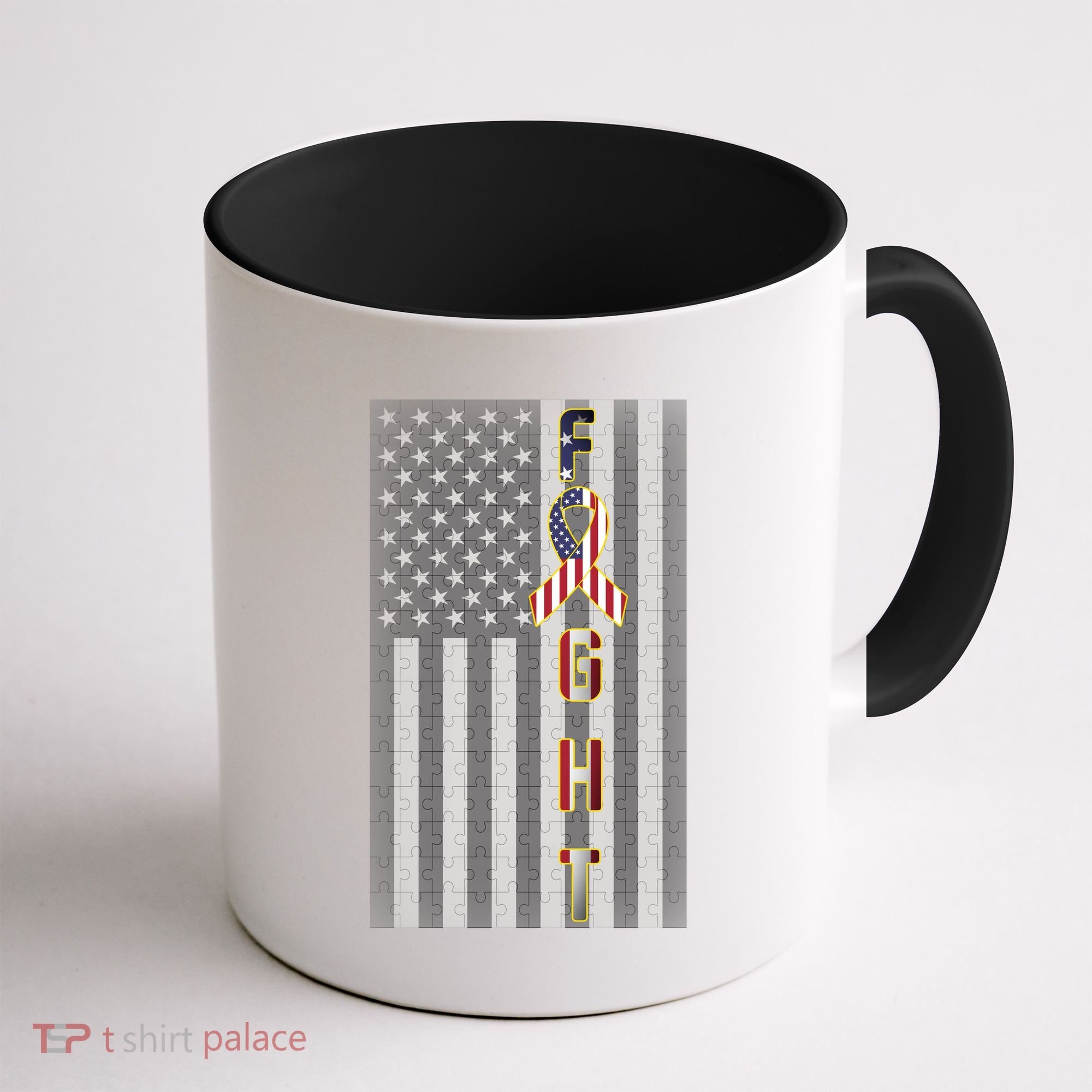 Autism Awareness American Flag Coffee Mug