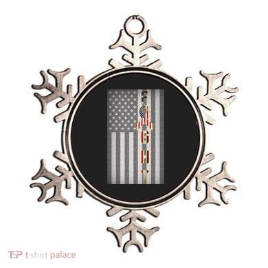 Autism Awareness American Flag Ornament