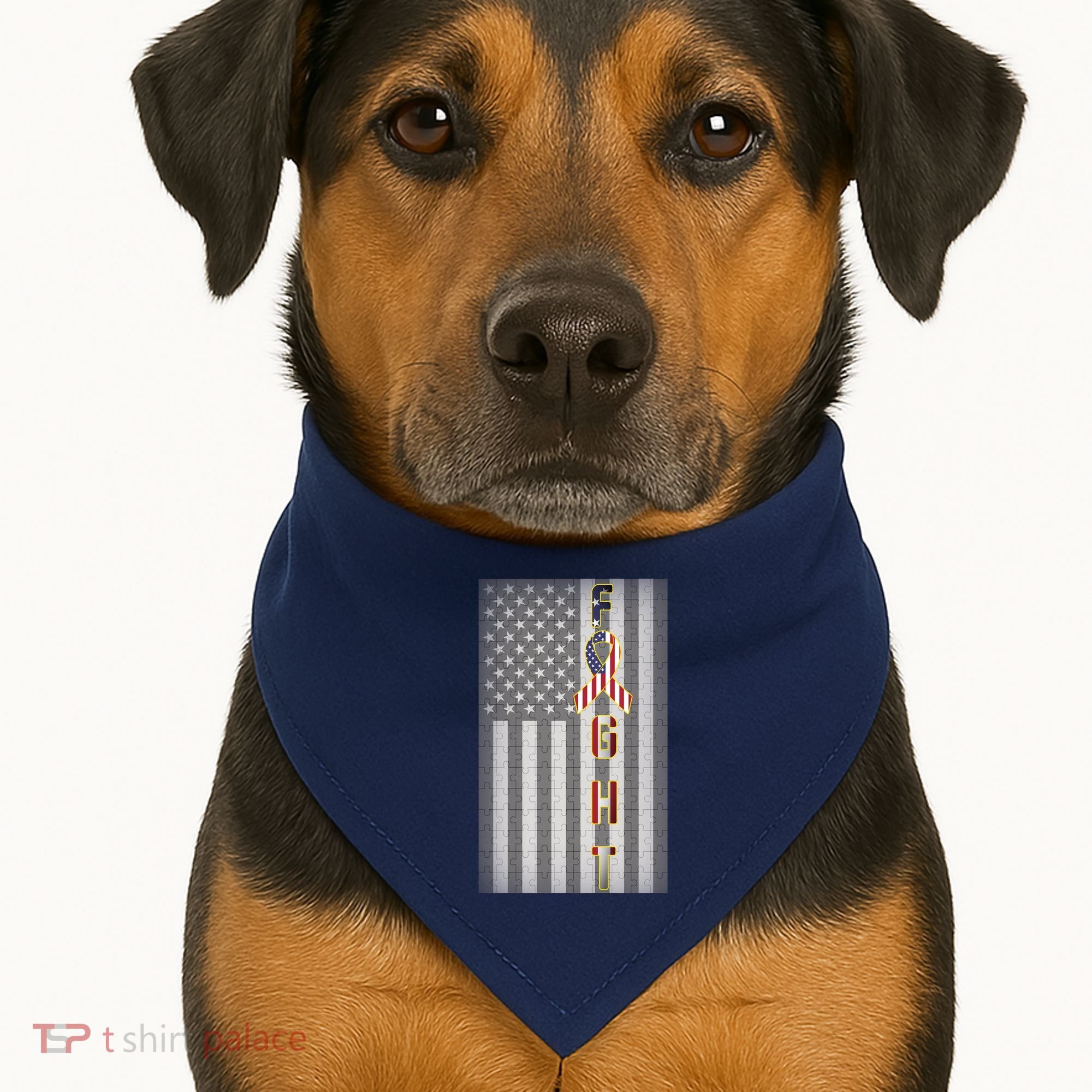 Autism Awareness American Flag USA-Made Doggie Bandana