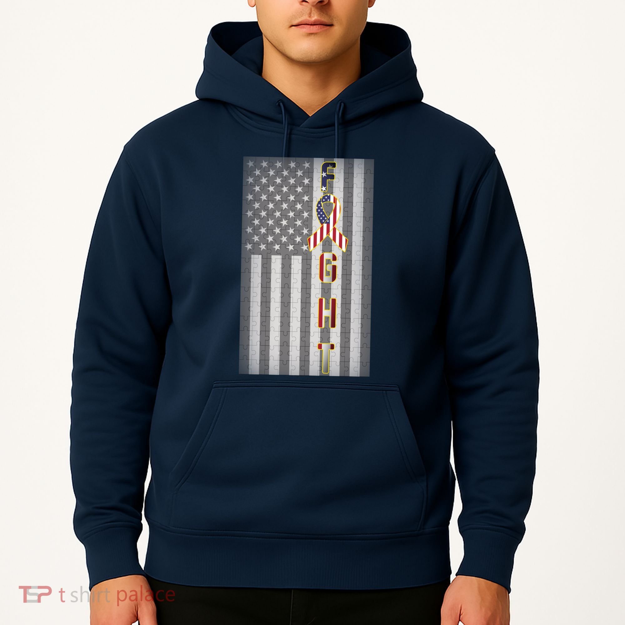 Autism Awareness American Flag Hoodie