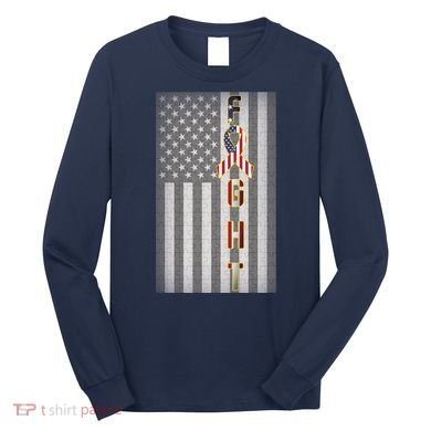 Autism Awareness American Flag Long Sleeve Shirt
